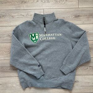 Manhattan College Gray Quarter-Zip Sweater